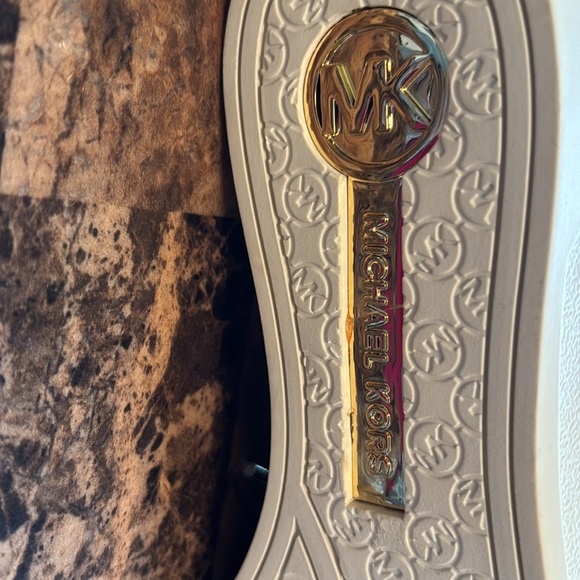 Brown and Gold Logo Sneakers Michael Kors. NEW - Picture 6 of 7